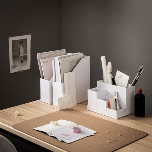Masaüstü Düzenleyicisi Beyaz Renk IKEA 18x17 Cm Ofis-Masa Üzeri Düzenleme - 3