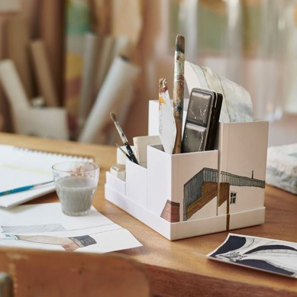 Masaüstü Düzenleyicisi Beyaz Renk IKEA 18x17 Cm Ofis-Masa Üzeri Düzenleme - 5