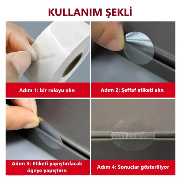 Işaretleme NOKTA Etiketi 25mm (1000 ADET Şeffaf /Transparent NOKTA ETİKET) - Resim 4