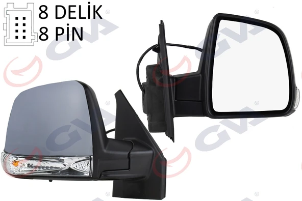 GVA 1029174 DIŞ DİKİZ AYNASI SAĞ DOBLO 11> ELEKTRİKLİ SİNYALLİ ASTARLI TEK CAM SENSÖRLÜ KONVEKS 8 FİŞ VM-668EHPSR 735528041 ürün görseli 1