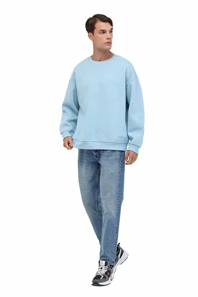 Lumberjack Ros 16hs108 0 Yaka Erkek Sweat - Aqua - 2