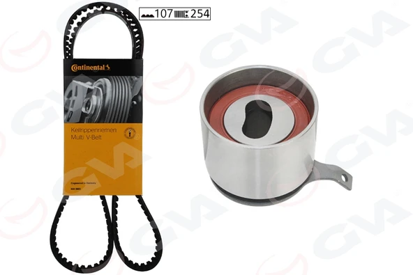 GVA 59T9932 EKSANTRİK GERGİ KİTİ CHEVROLET MATIZ 05> DAEWOO DAMAS 95-98 -MATIZ 98>TICO 95-00 0.8 K015434XS 107 DİŞ 96352965-94580139-MD340625 ürün görseli 1