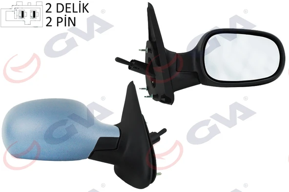 GVA 1011100 DIŞ DİKİZ AYNASI SAĞ MEGANE 99> MEKANİK SENSÖRLÜ ASTARLI KONVEKS 2 FİŞ VM-129PSR 7701471859 ürün görseli 1
