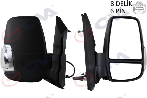 GVA 1032100 DIŞ DİKİZ AYNASI SAĞ TRANSIT 14> ELEKTRİKLİ ISITMALI BEYAZ SİNYALLİ DESENLİ KONVEKS 6 FİŞ VM-6329EHR 1911125-BK3117682EA5JA ürün görseli 1