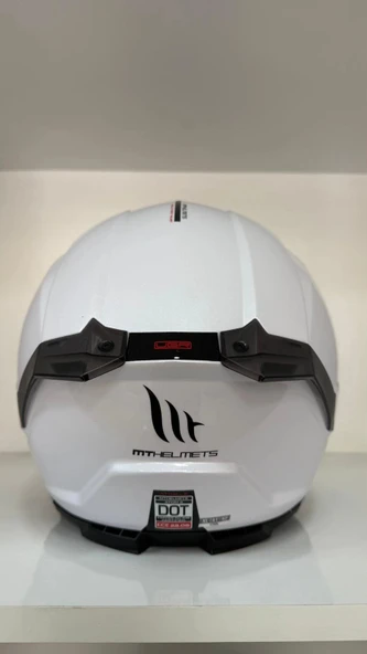 KASK MT ATOM 2 A11 ÇENE AÇILIR PARLAK BEYAZ - 6