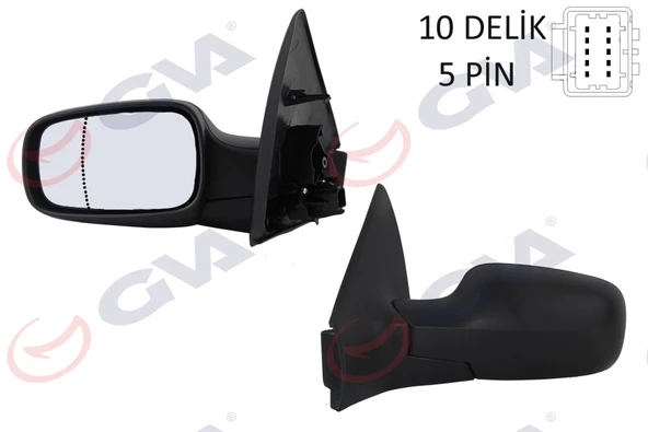 GVA 1011141 DIŞ DİKİZ AYNASI SOL MEGANE 02> ELEKTRİKLİ ISITMALI ASFERİK 5 FİŞ VM-138EHAL 7701068373-7701054687 ürün görseli 1