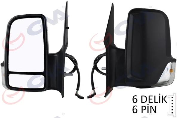 GVA 1075560 DIŞ DİKİZ AYNASI SOL CRAFTER 06>SPRINTER 06> ELEKTRİKLİ ISITMALI SİNYALLİ ÇİFT CAM KONVEKS 6 FİŞ VM-379EHL A0018101219-9068106016-2E1857501Q ürün görseli 1