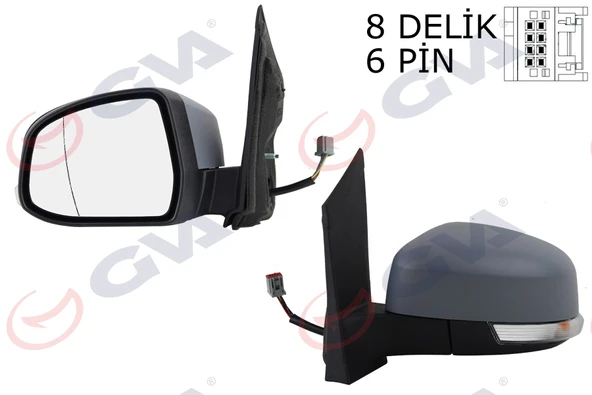 GVA 1035179 DIŞ DİKİZ AYNASI SOL FOCUS 08> ELEKTRİKLİ ISITMALI SİNYALLİ ASTARLI ASFERİK 6 FİŞ VM-6304EHPAL 8M5117683YF-8M5117683YC-1728324 ürün görseli 1