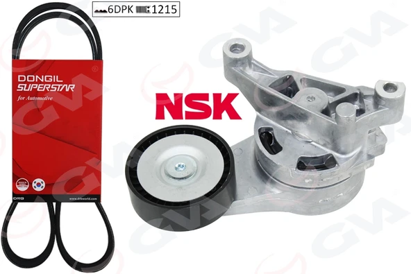 GVA 59A7505 ALTERNATÖR GERGİ KİTİ KÜTÜKLÜ CADDY 04-10 BJB-BLS-GOLF V BXE-TRANSPORTER AXB 1.9 TDI 6DPK1215 03G903315A-038903137S ürün görseli 1