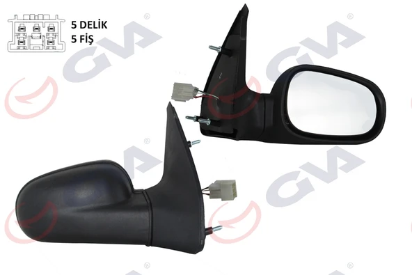 GVA 1014105 DIŞ DİKİZ AYNASI SAĞ CLIO 94-98 ELEKTRİKLİ ISITMALI BOMBELİ CAM 5 FİŞ VM-126EHR 7700826675 ürün görseli 1