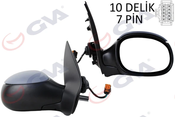 GVA 1043230 DIŞ DİKİZ AYNASI SAĞ 206 04> ELEKTRİKLİ ISITMALI SENSÖRLÜ ASTARLI ASFERKLİ 7 FİŞ VM-208EHPSR 8149.KN-8149.KC-8148.XZ ürün görseli 1