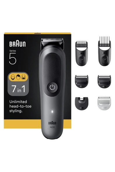 Braun Hepsi Bir Arada Series 5, 7’si 1 arada Tıraş Kiti, Keskin Bıçak, Vücut Tıraşı AIO5520
