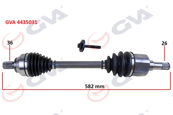 GVA 4435031 ÖN AKS KOMPLE SOL FORD FOCUS II 1.6TDCİ 04>11-CMAX 1.6TDCİ 04>11 VOLVO S40 II 04>12 S40 II 544 05>12 V50 545 05>12 1.6D-1.8-2.0D 26X36X583MM 3M513B437DAF-3M513B437DAG-1682285 ürün görseli 1