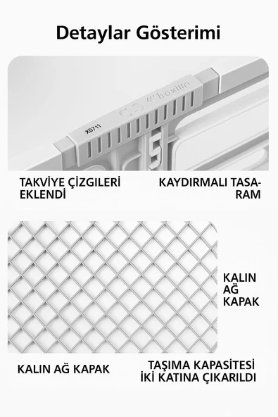 Valkyrie Katlanabilir İki Tekerlekli Alışveriş ve Depolama Çantası – Kapaklı Teleskopik Çekme Kolu Kamp Plaj Çok Amaçlı Beyaz - 8