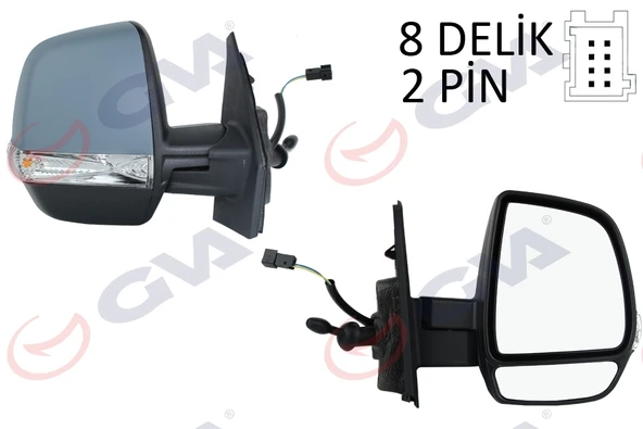 GVA 1029160 DIŞ DİKİZ AYNASI SAĞ DOBLO 11> OPEL COMBO D 12>18 MEKANİK SİNYALLİ ASTARLI ÇİFT CAM KONVEKS VM-669PR 735528034-95511482-1426597 ürün görseli 1