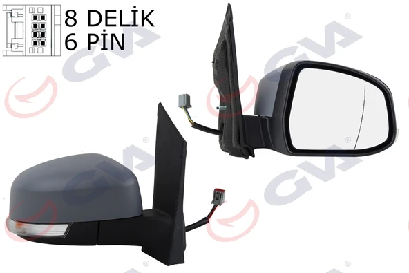 GVA 1035178 DIŞ DİKİZ AYNASI SAG FOCUS II 08-11 ELEKTRİKLİ ISITMALI SİNYALLİ KÖR NOKTALI ASTARLI 6 FİŞ VM-6304EHPAR 8M5117682YF-8M5117682YC-1728322 ürün görseli 1