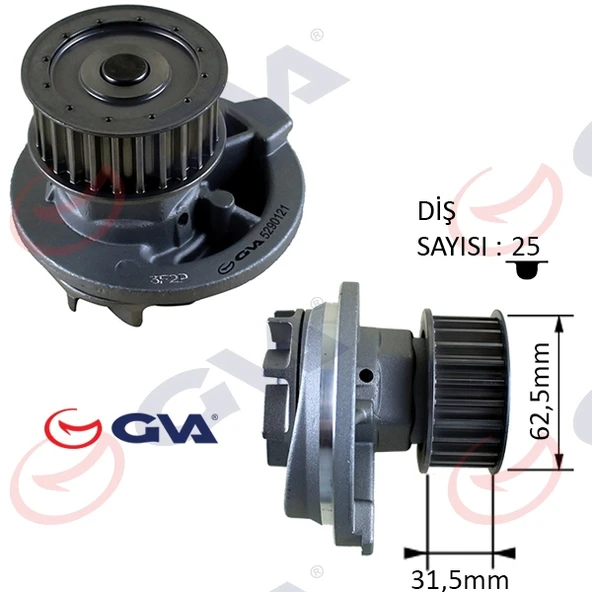 GVA 5290121 DEVİRDAİM ASTRA F-G-VECTRA A-B-OMEGA B-KADETT E-CALIBRA A 1.8i 16V-1.7D-2.0i 16V 1334041 1334053-9192370-1334050-90466343 ürün görseli 1