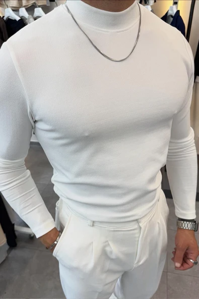 Yarım Balıkçı Pamuk Örme Likralı Esnek Rahat Kumaş Pileli Pantolonlu Takım - 2