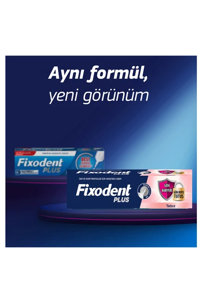 Fixodent Plus Gıda Bariyeri Diş Protezi Yapıştırıcı Krem 40G - Resim 3