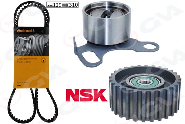 GVA 59T7190 TRİGER KAYIŞ SETİ EKSANTRİK SETİ TOYOTA HILUX 2.4L 2L 2L-T LN85 LN145 LN105 90-04 / HIACE 2.4L 2L LH112 LH114 89-> 1 KAYIŞ 1 RULMAN 1 DİŞLİ 129x310 1356859065-1350554021-1350354030 ürün görseli 1