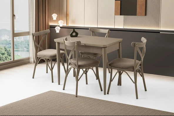 Tekno Bahar MDF Açılır Mutfak Masa Sandalye Takımı 60x100 - 2