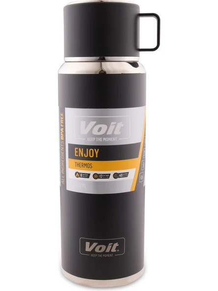 Voit Enjoy Termos 750ml Siyah Paslanmaz Çelik ürün görseli