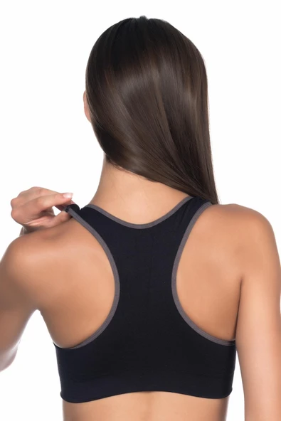 SİYAH-ANTRASİT MI Emay 4024 Double Toparlayıcı Büstiyer - Resim 3