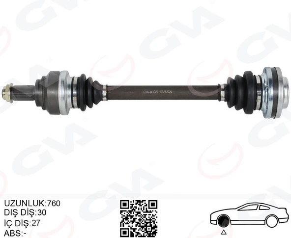 GVA 4499201 KOMPLE AKS ARKA SOL BMW E81 E82 E87 E88 E90 E91 E92 E93 600MM DİŞ 30 33217561789-33207604601-33217533453 ürün görseli