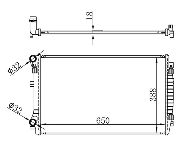 GVA 3175057 RADYATÖR BRAZİNG GOLF VII-A3 1.2-1.4-1.6TDİ 12 > MEK 650x395x22 5Q0121251EM ürün görseli 1