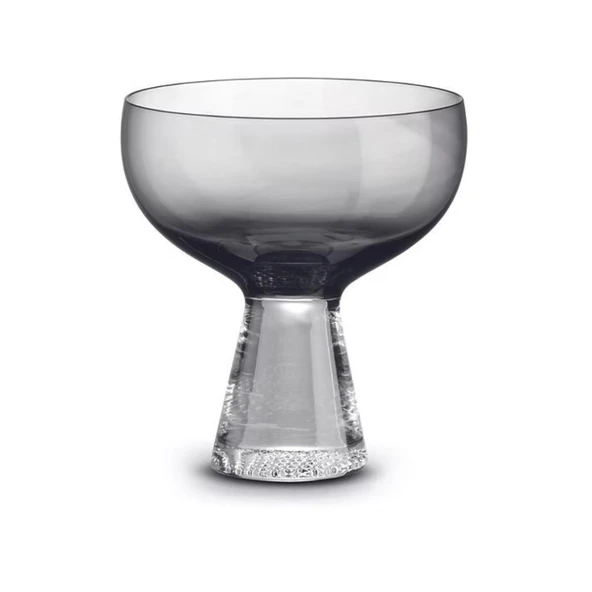 Pozzi Milano Fun Classy  6'lı Cam Dondurmalık Seti 350 ml - Duman Grisi - Resim 2