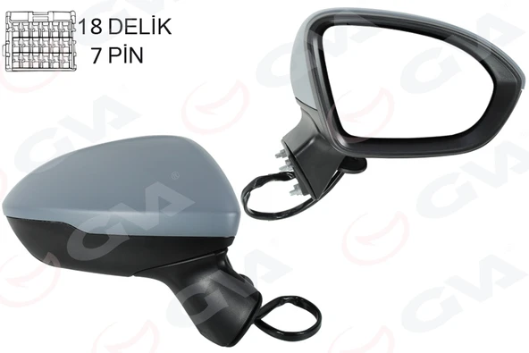 GVA 1099124 DIŞ DİKİZ AYNASI SAĞ CRUZE 17- ASTRA K 15-22 ELEKTRİKLİ KATNALABİLİR ISITMALI ASTARLI KONVEKS 13453538-13396541-13396527 ürün görseli 1