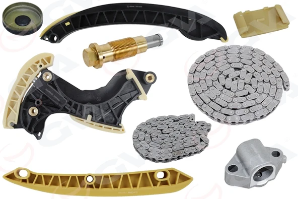 GVA 59C9918 EKSANTRIK ZINCIR SETI MERCEDES M271 Kompressor W203 CL203 W204 C209 W211 R171 BALANS GERGILI A0009932176-A2710500611-A2710300963 ürün görseli 1