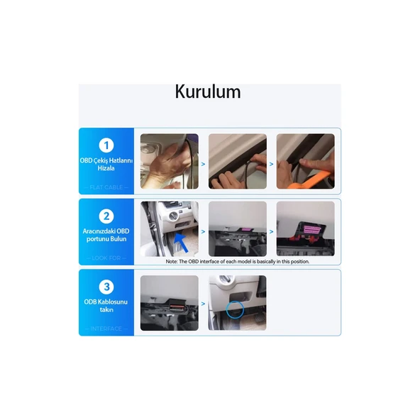 Obd Hardwire Kit Type-C Giriş 7/24 Park Modu Destekli Güç Adaptörü 12-24V - 3