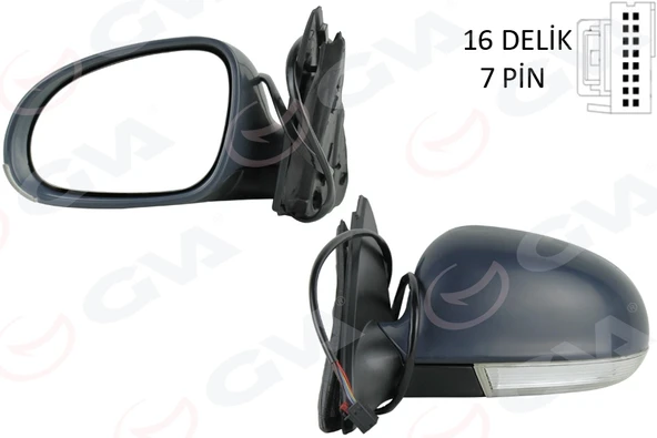 GVA 1075283 DIŞ DİKİZ AYNASI SOL ELEKTRİKLİ ISITMALI SİNYALLİ HAFIZALI ASTARLI ASFERİK VW GOLF 20 > ürün görseli 1