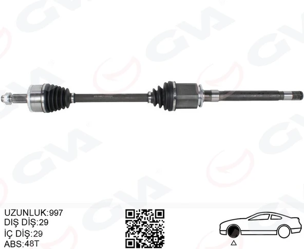 GVA 4499214 KOMPLE AKS ÖN SAĞ DISCOVERY 3 L319 DISCOVERY 4 L319 R.R SPORT I L320 997MM LR047292-LR047294-LR071930-TDB50008 ürün görseli 1