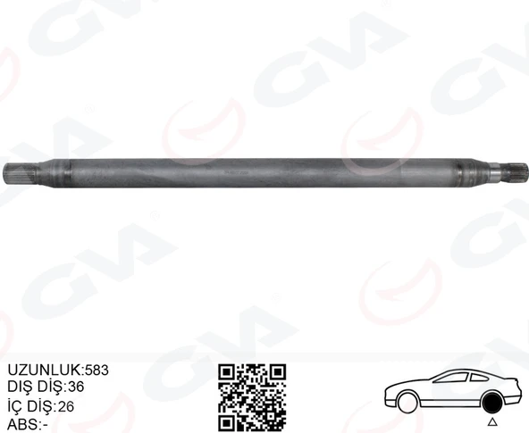 GVA 4499157 AKS MILI ARKA SAG INCE UZUN 893mm MERCEDES SPRINTER B906 . VW CRAFTER 30-35-50 Z:26-29 A9063503810-2E0501172D ürün görseli 1