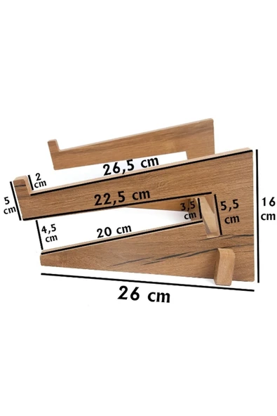 Ayarlanabilir Kademeli Ahşap Laptop Standı Notebook Yükseltici Macbook Tutucu 13" 14" 15" 16" 17" - 7