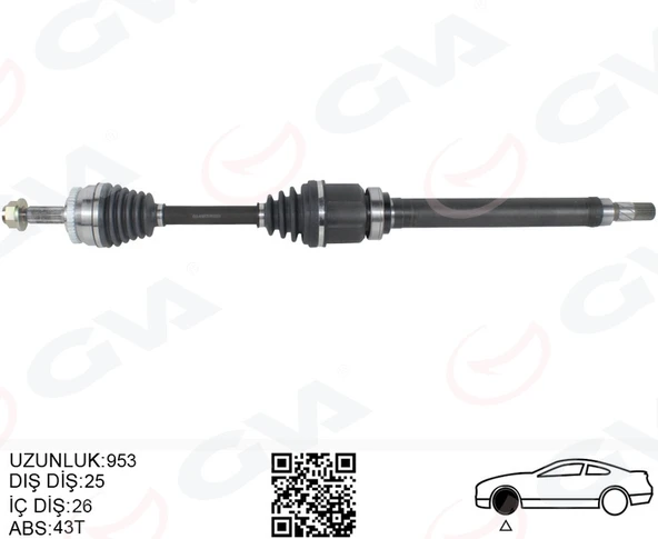GVA 4499176 ÖN AKS KOMPLE SAG VOLVO S40 I V40 I 1.8-2.0 97>04 8251528-8251533-8251547 ürün görseli