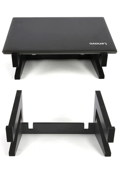 Ayarlanabilir Kademeli Ahşap Laptop Standı Notebook Yükseltici Macbook Tutucu 13" 14" 15" 16" 17" - 4