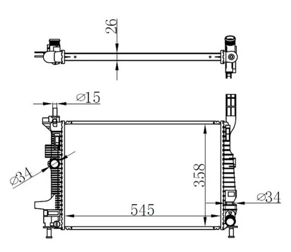 GVA 3135141 MOTOR SU RADYATORU FOCUS III 1.5TDCI 1.6TDCI 95PS 115PS 12>YENI CONNECT 14> 1.5TDCI 1.6 TDCI OLCU 545 358 26 BRAZING BV618005BD-1703514-1720432-1804847 ürün görseli 1