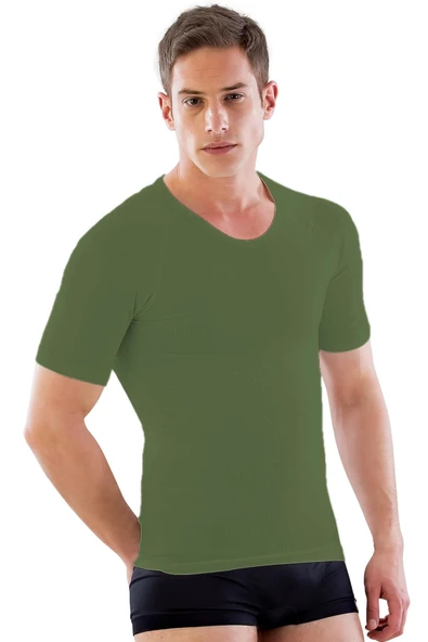 HAKİ YEŞİL MI Emay E1010 Yarım Kol Erkek Korse Atlet