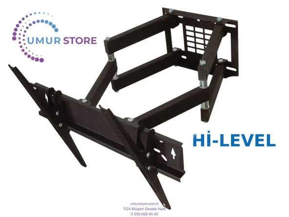 Hi-Level 43HRT900 43" Uydu Alıcılı 4K Ultra HD Smart 39-65 inç Kilitli Hareketli Lcd Led Tv Duvar Askı Aparatı ürün görseli