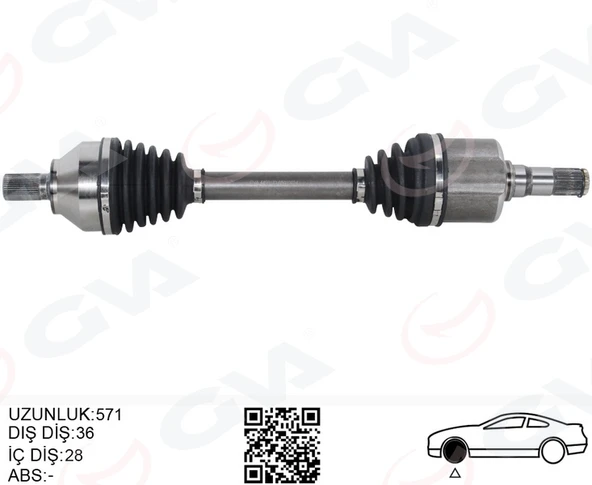 GVA 4499173 ÖN AKS KOMPLE SOL VOLVO V40 II 2.0 12> C30 2.0 12> C70 II 2.0 D 08>09 V50 2.0 06>12 OTOMATİK ŞANZIMAN 36001180-36002447-36011265 ürün görseli 1