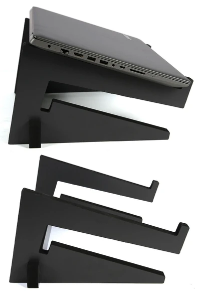 Ayarlanabilir Kademeli Ahşap Laptop Standı Notebook Yükseltici Macbook Tutucu 13" 14" 15" 16" 17" - 2
