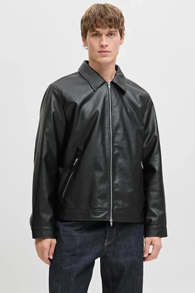 Jack&jones 12278839 Erkek Deri Mont - Siyah ürün görseli