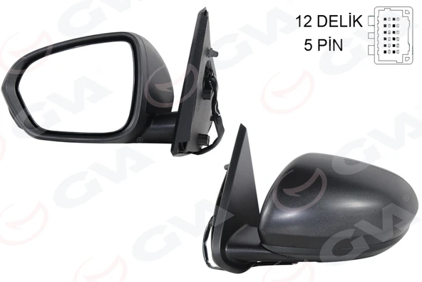 GVA 1019187 DIŞ DİKİZ AYNASI SOL ELEKTRİKLİ ISITMALI DACIA DUSTER 17-10 12H5P VM-6805EHL 963023958R-963734568R-963666560R ürün görseli 1