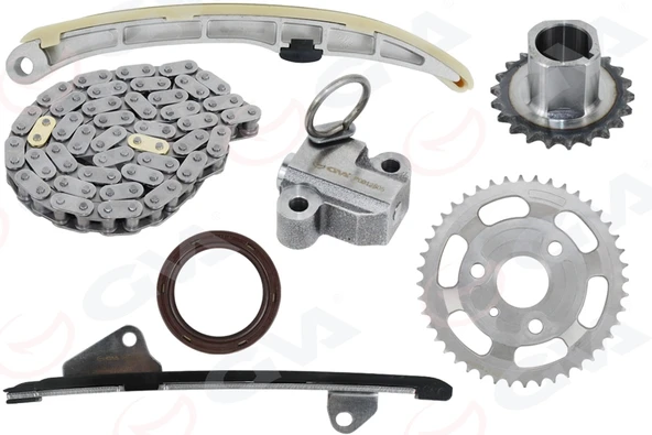 GVA 59C7118 EKSANTRİK ZİNCİR SETİ TOYOTA AURIS COROLLA 1.4L 1NDTV dizel 5 vitesli araçlar için NDE150 D-4D 06- 09 / YARIS 1.4L 1NDTV NLP90 dizel - fransız üretim 06-09 1350633020-1354033020-1355933010 ürün görseli 1