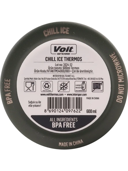 Voit Chill Ice Termos 600ml Yeşil Paslanmaz Çelik - Resim 4