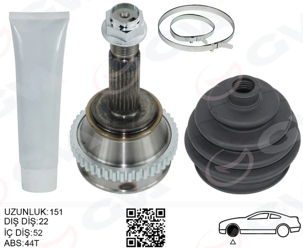 GVA 4421006K AKS KAFASI DIS FIAT PALIO 96> 1.6 16V DIŞ:22 İÇ:22 46307121 ürün görseli 1