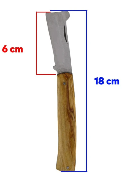 Ahşap Saplı Paslanmaz Fidan Ağaç Aşı Bıçağı 18 cm - 3